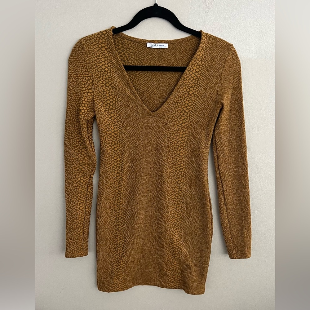 Zara Mustard Yellow Bodycon Dress